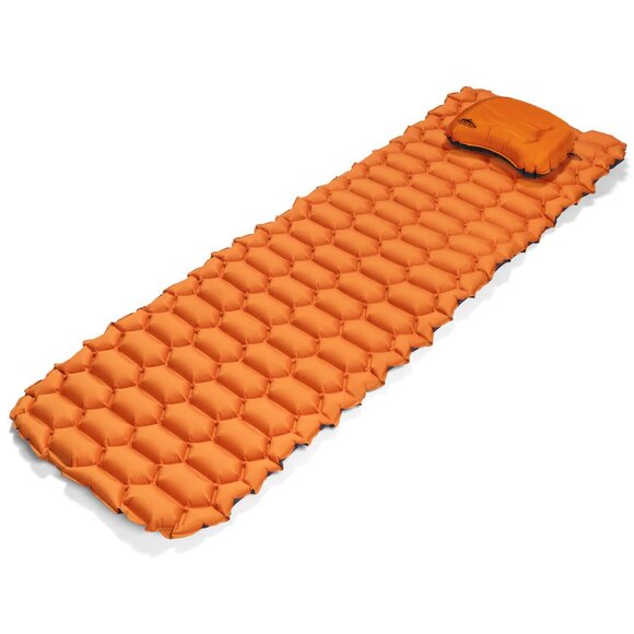 Inflatable Sleeping Pad Set Cascade Gray Orange 2 PK Mountain Tech with Pillow - Picture 1 of 3